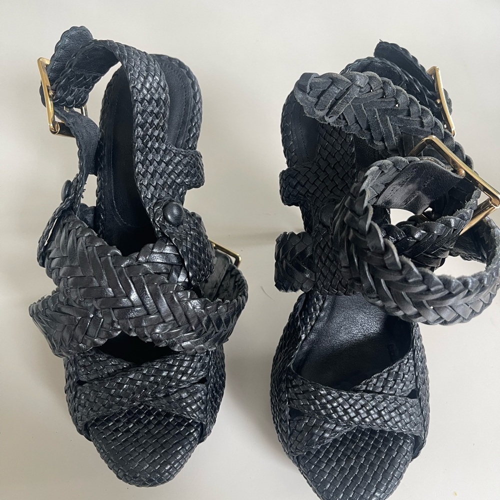 Women's Black Braided Sandals